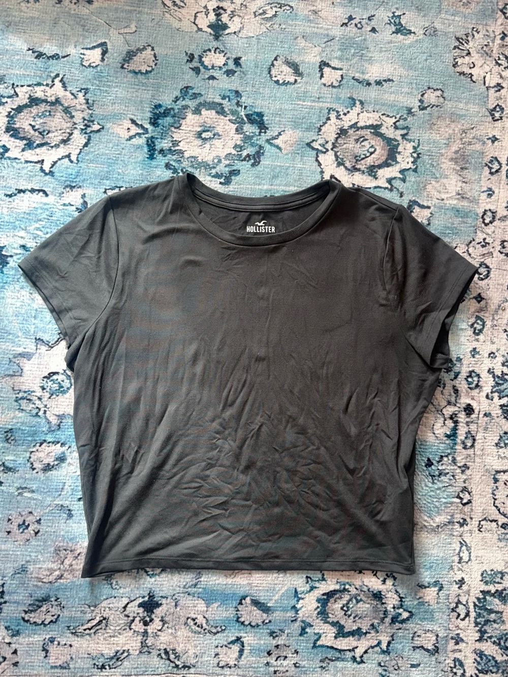 Hollister Basic Baby Tee Short Sleeve Top Dark Grey Size XL